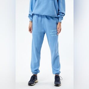 NWT PACSUN BOYS LIE “I am not where you left me” Blue Joggers SZ SMALL